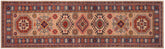 handmade Geometric Kazak Peach light Blue Hand-made RUNNER 100% WOOL area rug 3x10